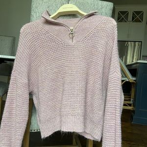 American Eagle Purple Quarter Zip Sweater
